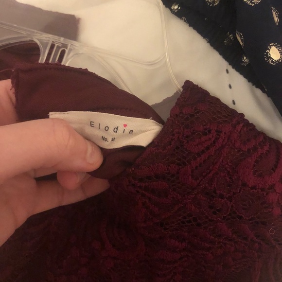 ✨PRICE DROP✨ Cute Burgundy with stripes shirt - Picture 2 of 2